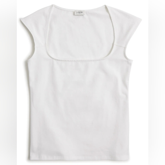 J. Crew Factory Tops - NWT J.Crew Cap-sleeve stretch cotton-blend squareneck tank top white xs $45
